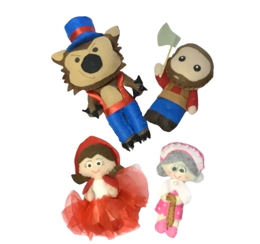 Chapeuzinho Vermelho e sua Turma em Feltro (4 Personagens)